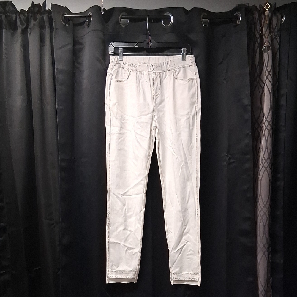 Elegant Women's Cream Straight Leg Pants